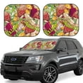 thumbnail image 1 of Lsque Bright Mushrooms 2 PCS Windshield Sun Shade | CarFoldable Window Covers | Car Accessories Reflect UV for Universal Cars SUV Truck | Small, 1 of 7