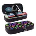 thumbnail image 1 of Lsque Bright Mushrooms Printed Big Capacity PU Leather Pencil Case Large Pencil Pouch Stationery Pen Bag Pencil Holder for Teen, 1 of 6