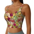 thumbnail image 1 of Lsque Bright Mushrooms Printed Women'S Sports Bra, Compression, Moisture Wicking, High-Impact Sports Bra For Women,Supportive sports bra-Small, 1 of 9
