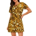 thumbnail image 1 of Lsque Bright Shiny Golden Pattern Nightgowns for Women Sleep Shirts Short Sleeve Nightshirt Pullover Nightdress Soft Sleepwear Relaxed Fit Nightdress, 1 of 6