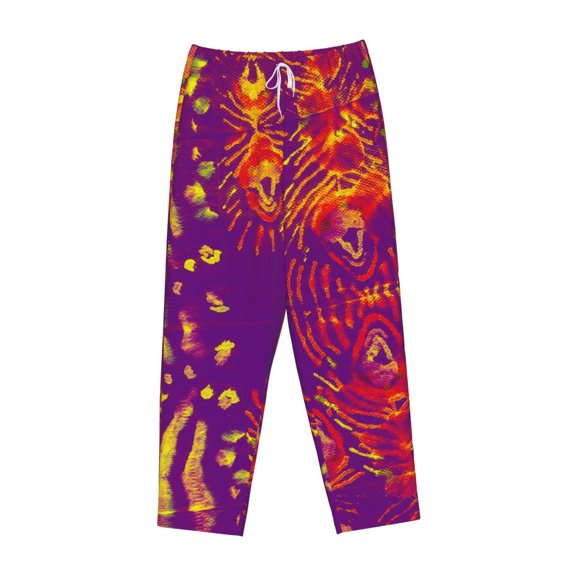 Lsque Bright Textured Animal Print Women's Pajama Pants, Lounge Pant - Comfortable Home Wear,Elastic Waistband, Stylish Design-Medium