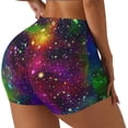 thumbnail image 1 of Lsque Bright Universe Pattern High Waisted Biker Shorts for Women-Tummy Control Fitness Athletic Workout Running Yoga Gym Shorts,Moisture-Wicking-, 1 of 9