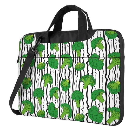 Lsque Broccoli 2 Pattern Laptop Bag – Portable & Slim Single-Shoulder Computer Case with Adjustable Strap, Protective, Lightweight for 13”/14”/15.6” Laptops