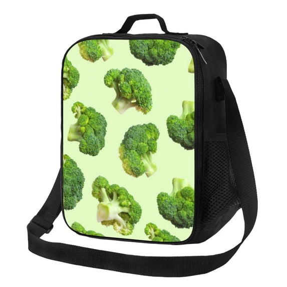 Lsque Broccoli 3 Lunch Bag Lunch Box for Women Men Reusable Insulated Lunch Tote Bag,Leakproof Thermal Cooler Sack Food Handbags Case High Capacity