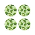 thumbnail image 1 of Lsque Broccoli 3 Pattern 4" Drink Coasters Set of 4, PVC Leather Absorbent Coasters, Table Coaster Set Decorative Coffee Cup Coasters Housewarming Gift -Round Shape, 1 of 6
