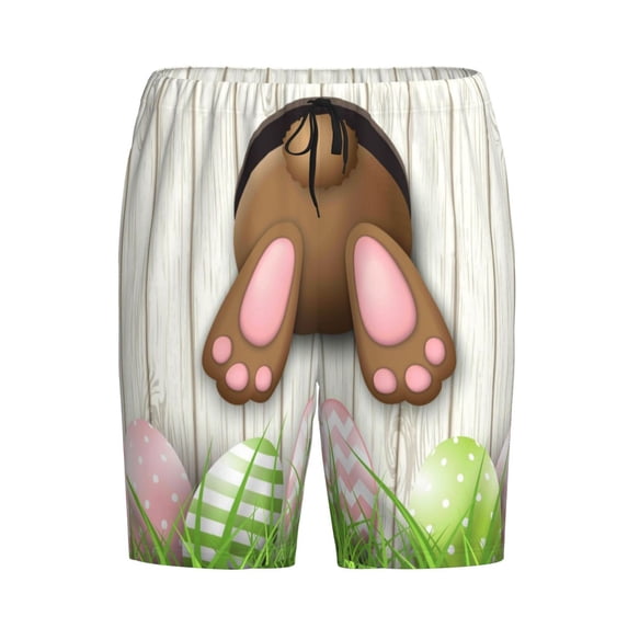 Lsque Brown Bunny Mens Sleep Pajama Shorts,Short Pajama Pants, Cotton Ultra-Soft Knit-Small