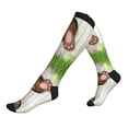 thumbnail image 1 of Lsque Brown Bunny Pattern Sport Compression Socks for Men & Women 15-20 mmHg Knee High Nurse Pregnant Running Medical and Travel Athletic, 1 of 6