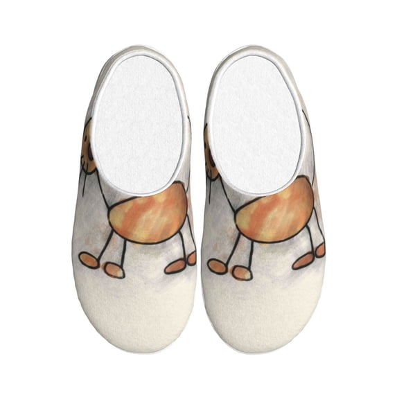 Lsque Brown Cat Cartoon Pattern Womens Comfort Cotton on Scuff With Memory Foam and Anti-skid Sole Slipper-42/43