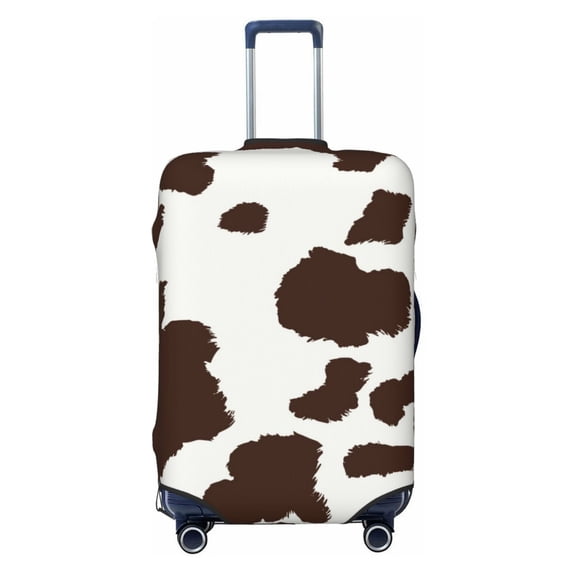 Lsque Brown Cow Printed Luggage Cover, Travel Luggage Protector,Scratch and Dirt Resistant, Fits 18-32 Inch Luggage - Large