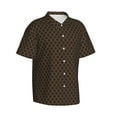 thumbnail image 1 of Lsque Brown Moroccan Trellis pattern Hawaiian Shirt for Men, Unisex Summer Beach Casual Short Sleeve Button Down Shirts-Large, 1 of 9