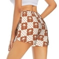 thumbnail image 1 of Lsque Brown Palms Printed Women's Running Shorts with Liner Pockets,Elastic Quick Dry Workout Athletic Gym Yoga Shorts,Womens High Waist Shorts-Medium, 1 of 9