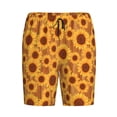 thumbnail image 1 of Lsque Brown Wood Grain Sunflower A Mens Sleep Pajama Shorts,Short Pajama Pants, Cotton Ultra-Soft Knit-XX-Large, 1 of 9