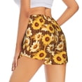 thumbnail image 1 of Lsque Vintage Wood Grain Sunflower B Printed Women's Running Shorts with Liner Pockets,Elastic Quick Dry Workout Athletic Gym Yoga Shorts,Womens High Waist Shorts-Medium, 1 of 9