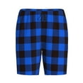 thumbnail image 1 of Lsque Buffalo Plaid Blue Black Mens Sleep Pajama Shorts,Short Pajama Pants, Cotton Ultra-Soft Knit-XX-Large, 1 of 9