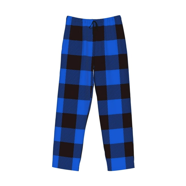 Lsque Buffalo Plaid Blue Black Print Men s Pajama Pants Lounge Pant Comfortable Home Wear Elastic Waistband Stylish Design Large Walmart