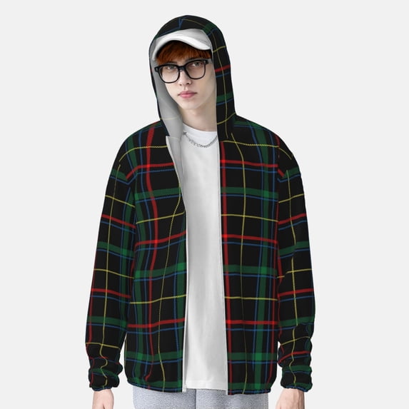Lsque Buffalo Plaid Dark Green UPF 50+ Lightweight Sun Protection Men's Women's Long Sleeve Shirt, Hoodie Performance -Large