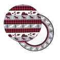 thumbnail image 1 of Lsque Buffalo Plaid Forest Round Bar chair cushion covers Velvet Fabric Premium Comfort Protects from Scratches and Stains for 14-17 Inch Chair- 12 inch, 1 of 7