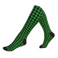 thumbnail image 1 of Lsque Buffalo Plaid Green Black Pattern Sport Compression Socks for Men & Women 15-20 mmHg Knee High Nurse Pregnant Running Medical and Travel Athletic, 1 of 6