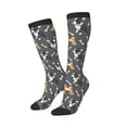 thumbnail image 1 of Lsque Bulldog And BONES Printed Crew Socks Men's Women's LightWeight Thin Casual Calf Socks ,Knee High Socks,Cotton Socks, 1 of 9