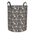 thumbnail image 1 of Lsque Bulldog And BONES pattern Laundry Hamper Basket, Tall Woven Rope Hamper Basket for Clothes, Lightweight Storage Basket, Collapsible Waterproof-Medium, 1 of 8