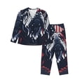 thumbnail image 1 of Lsque Bulldog with Forest Flag Pattern Long Sleeve Pajama Set for Women - Soft 2-Piece Sleepwear and Loungewear Set with Pockets, Comfy Nightwear-X-Large, 1 of 7