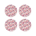 thumbnail image 1 of Lsque Bulldog Pattern 4" Drink Coasters Set of 4, PVC Leather Absorbent Coasters, Table Coaster Set Decorative Coffee Cup Coasters Housewarming Gift -Round Shape, 1 of 6