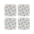 thumbnail image 1 of Lsque Bulldog Pattern 4" Drink Coasters Set of 4, PVC Leather Absorbent Coasters, Table Coaster Set Decorative Coffee Cup Coasters Housewarming Gift -Square, 1 of 6