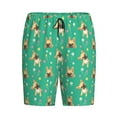 thumbnail image 1 of Lsque Bulldog Puppy Flower Mens Sleep Pajama Shorts,Short Pajama Pants, Cotton Ultra-Soft Knit-Small, 1 of 9
