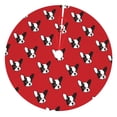 thumbnail image 1 of Lsque Bulldog Red Print Christmas Tree Skirt, Tree Skirt with Ties or Velcro, Perfect for Holiday Decorations, Halloween, and New Year-48", 1 of 7