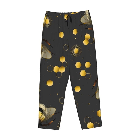 Lsque Bumblebee Print Women's Pajama Pants, Lounge Pant - Comfortable Home Wear,Elastic Waistband, Stylish Design-Large