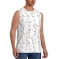 thumbnail image 1 of Lsque Bunny And Bird Print Men's Cotton Blend Sleeveless Muscle Shirts (S-3XL)- Moisture Wicking, Odor Protection, UPF 30+,XX-Large, 1 of 8