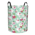 thumbnail image 1 of Lsque Bunny And Rose pattern Laundry Hamper Basket, Tall Woven Rope Hamper Basket for Clothes, Lightweight Storage Basket, Collapsible Waterproof-Small, 1 of 8