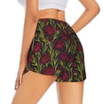 thumbnail image 1 of Lsque Burgundy Peony Flowers Printed Women's Running Shorts with Liner Pockets,Elastic Quick Dry Workout Athletic Gym Yoga Shorts,Womens High Waist Shorts-X-Large, 1 of 9