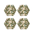 thumbnail image 1 of Lsque Butterflies And Peacock Feathers Pattern 4" Drink Coasters Set of 4, PVC Leather Absorbent Coasters, Table Coaster Set Decorative Coffee Cup Coasters Housewarming Gift -Hexagon, 1 of 6
