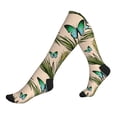 thumbnail image 1 of Lsque Butterflies And Peacock Feathers Pattern Sport Compression Socks for Men & Women 15-20 mmHg Knee High Nurse Pregnant Running Medical and Travel Athletic, 1 of 6