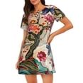 thumbnail image 1 of Lsque Butterflies And Flowers Painting Pattern Nightgowns for Women Sleep Shirts Short Sleeve Nightshirt Pullover Nightdress Soft Sleepwear Relaxed Fit Nightdress, 1 of 6