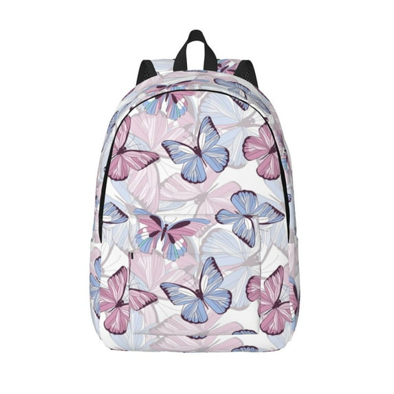 Lsque Butterflies in Pastel Pattern Canvas Daypack, Durable Backpack, High-quality Versatile Backpack,Vintage Compact Backpack-Small