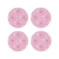 thumbnail image 1 of Lsque Butterfly 1 Pattern 4" Drink Coasters Set of 4, PVC Leather Absorbent Coasters, Table Coaster Set Decorative Coffee Cup Coasters Housewarming Gift -Round Shape, 1 of 6