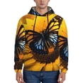 thumbnail image 1 of Lsque Butterfly On Sunflower Pattern Casual Men's Hoodie,Hooded Sweatshirt with Kangaroo Pocket,Pullover Hoodie-XX-Large, 1 of 7