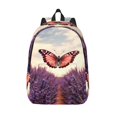 thumbnail image 1 of Lsque Butterfly Over Lavender Pattern Canvas Daypack, Durable Backpack, High-quality Versatile Backpack,Vintage Compact Backpack-Medium, 1 of 6