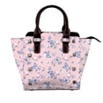 thumbnail image 1 of Lsque Butterfly Pattern Leather Rivet Shoulder Bag – Elegant Genuine Leather & Microfiber PU Crossbody with Detachable Adjustable Strap, 1 of 5