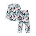 thumbnail image 1 of Lsque Butterfly Pattern Long Sleeve Pajama Set for Men - Soft 2-Piece Sleepwear and Loungewear Set with Pockets, Comfy Nightwear-Small, 1 of 7