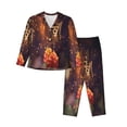 thumbnail image 1 of Lsque Butterfly Sitting on a Flower Pattern Long Sleeve Pajama Set for Women - Soft 2-Piece Sleepwear and Loungewear Set with Pockets, Comfy Nightwear-XX-Large, 1 of 7