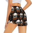 thumbnail image 1 of Lsque Butterfly Skull Printed Women's Running Shorts with Liner Pockets,Elastic Quick Dry Workout Athletic Gym Yoga Shorts,Womens High Waist Shorts-Large, 1 of 9