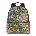 thumbnail image 1 of Lsque Cactus 4 Pattern Backpack – School Travel Canvas Daypack with Ergonomic Padded Straps, Multiple Compartments & Leather Handle, 1 of 5