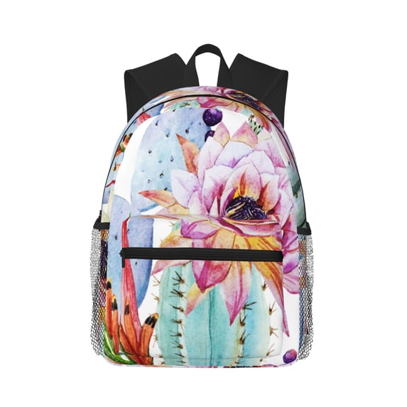 Lsque Cactus Classic Casual Backpack - Large Capacity Water-Resistant Backpack for School, Work, Travel, and Outdoor Activities