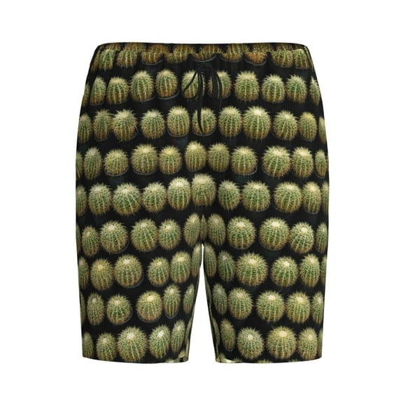 Lsque Cactus Farmland Mens Sleep Pajama Shorts,Short Pajama Pants, Cotton Ultra-Soft Knit-Small
