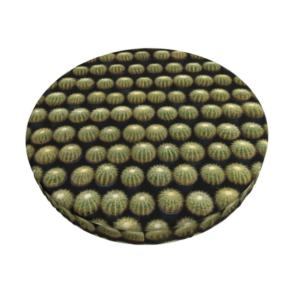 Lsque Cactus Farmland Pattern Round Bar chair cushion covers Velvet Fabric Premium Comfort Protects from Scratches and Stains for 14-17 Inch Chair-12 inch