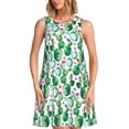 thumbnail image 1 of Lsque Cactus Plants Pattern Summer Dresses for Women – Sleeveless T-Shirt Swing Sundress, Perfect for the Beach and Casual Days, 1 of 7