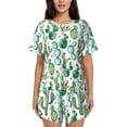 thumbnail image 1 of Lsque Cactus Plants1 Women's Short-Sleeved Pajama Set - 2 Piece Soft and Lightweight Sleepwear Set-Medium, 1 of 9